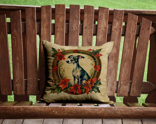 Italian Greyhound Christmas Flowers Throw Pillow - One Color / One Size - Home & Garden - Home Textile - Pillows