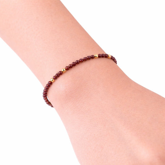 January Birthstone Bracelet - Garnet - One Color / One Size - Jewelry & Accessories - Bracelets & Bangles - Strand