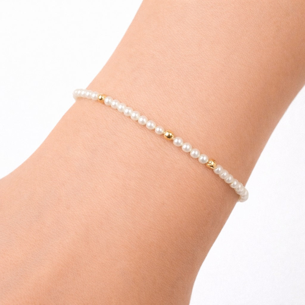 June Birthstone Bracelet - Pearl - One Color / One Size - Jewelry & Accessories - Bracelets & Bangles - Strand Bracelets