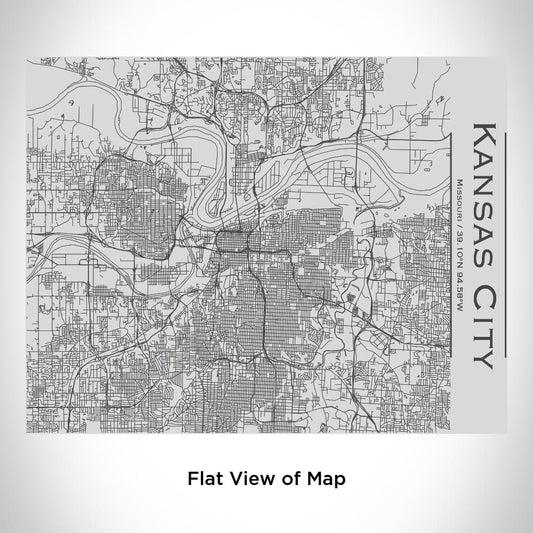Kansas City - Missouri Map Bottle with Bamboo Top in Matte Black - Drinkware