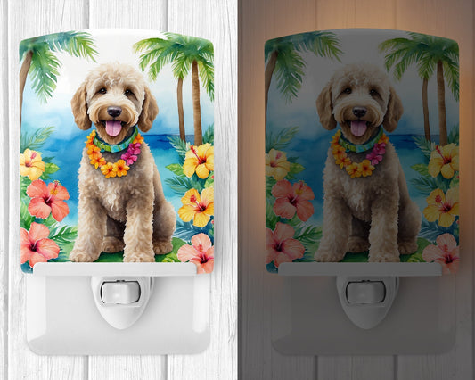 Labradoodle Luau Ceramic Night Light - One Color / One Size - Home & Garden - Home Improvement - Lights & Lighting