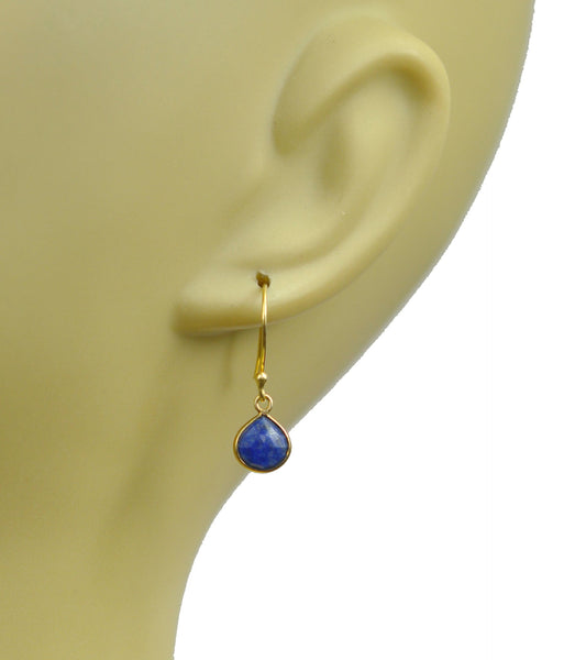 Lapis Lazuli Bezel Vermeil Earrings - One Color / One Size - Jewelry & Accessories - Earrings
