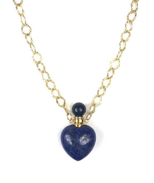 Lapis Lazuli Heart Chain Necklace - One Color / One Size - Jewelry & Accessories - Necklaces & Pendants