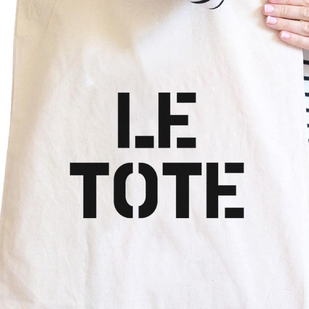 Le Tote Natural Canvas Bag for Back to School Tote Bags for Women - One Color / One Size - Bags & Luggage - Women’s Bags