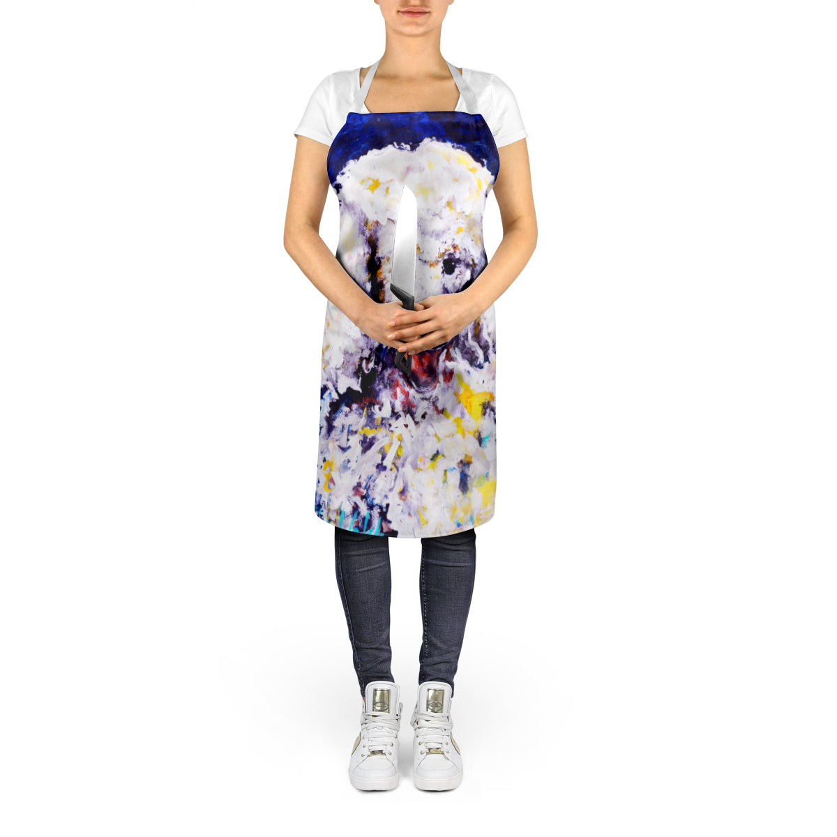Louie White Poodle Apron - One Color / One Size - Home & Garden - Kitchen Dining & Bar - Table Decoration & Accessories