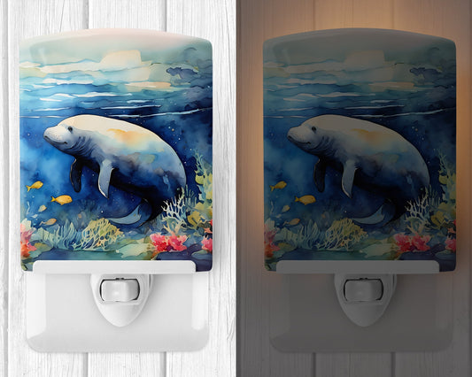 Manatee Ceramic Night Light - One Color / One Size - Home & Garden - Home Improvement - Lights & Lighting - Night Lights