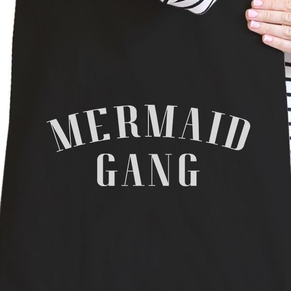 Mermaid Gang Black Summer Quote Canvas Beach Tote Gifts for Her - One Color / One Size - Bags & Luggage - Women’s Bags