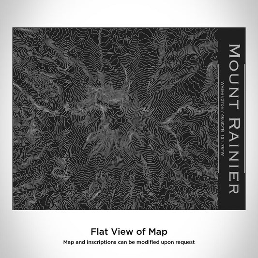 Mount Rainier - Washington Map Bottle with Bamboo Top in Matte Black - Drinkware