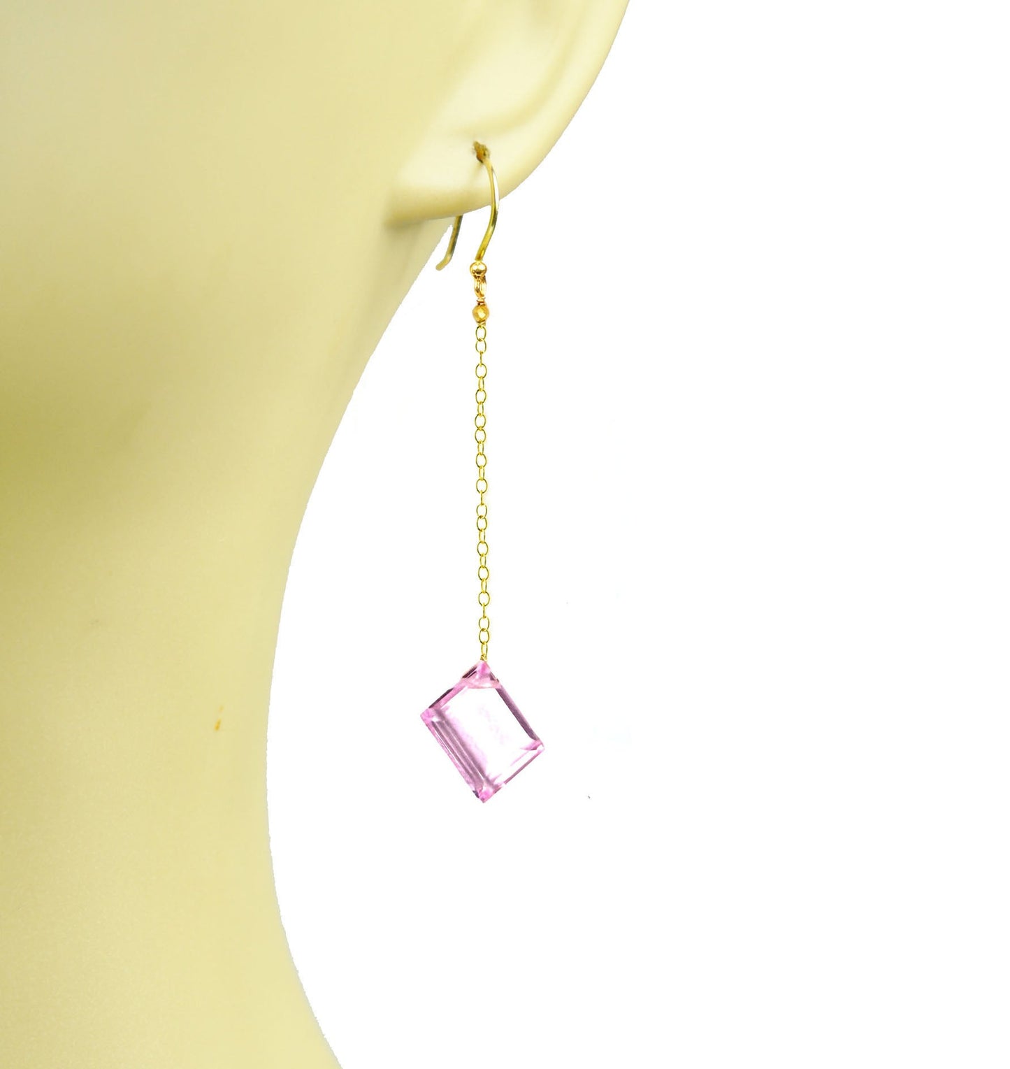 Pink Sapphire Long Dangle Earrings - One Color / One Size - Jewelry & Accessories - Earrings - Drop Earrings