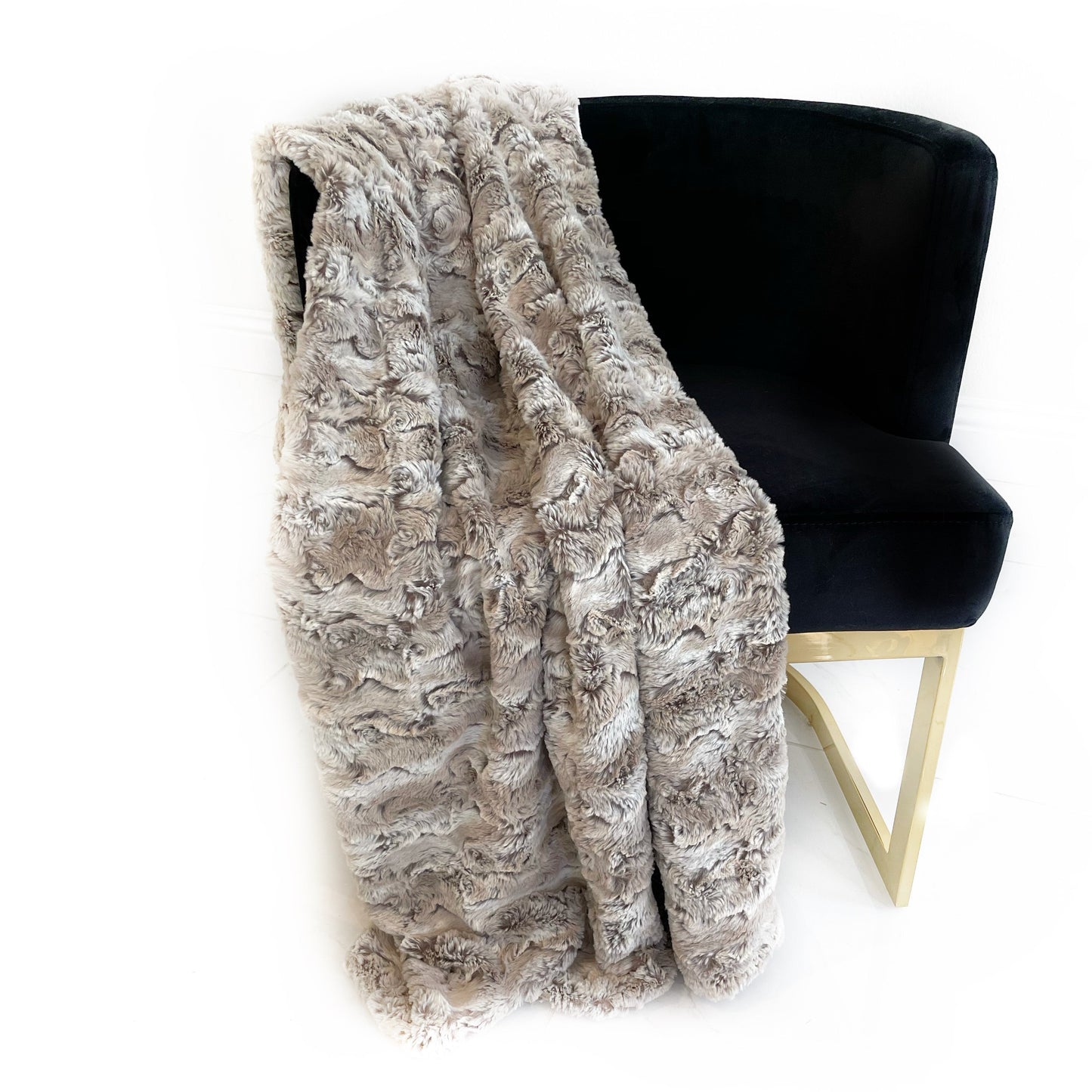 Plutus Light Brown Wild Rabbit Faux Fur Luxury Throw Blanket - Home & Garden - Home Textile - Bedding