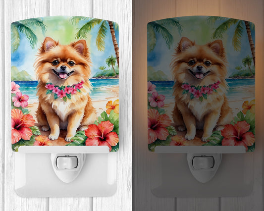 Pomeranian Luau Ceramic Night Light - One Color / One Size - Home & Garden - Home Improvement - Lights & Lighting