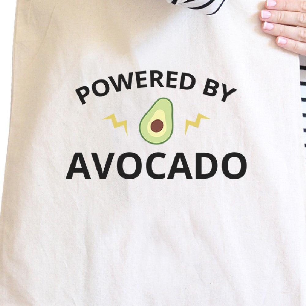 Powered by Avocado Natural Reusable Canvas Tote Cute Graphic Tote - One Color / One Size - Bags & Luggage - Women’s Bags