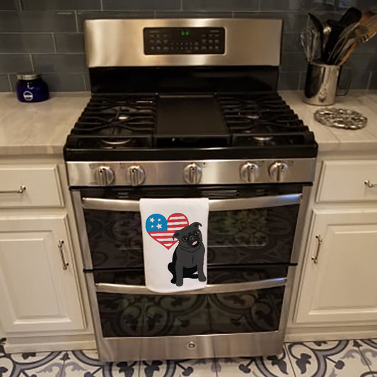 Pug Black #1 Patriotic Kitchen Towel Set of 2 - One Color / One Size - Home & Garden - Home Textile - Towels