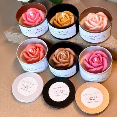 Rose Flower Candle in a Jar - Home & Garden - Home Decor - Candles & Holders