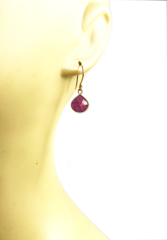 Ruby Bezel Drop Earrings - One Color / One Size - Jewelry & Accessories - Fine Jewelry - Earrings
