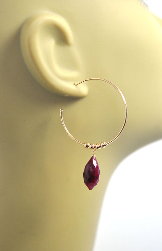 Ruby Hoop Earrings - One Color / One Size - Jewelry & Accessories - Earrings - Hoop Earrings