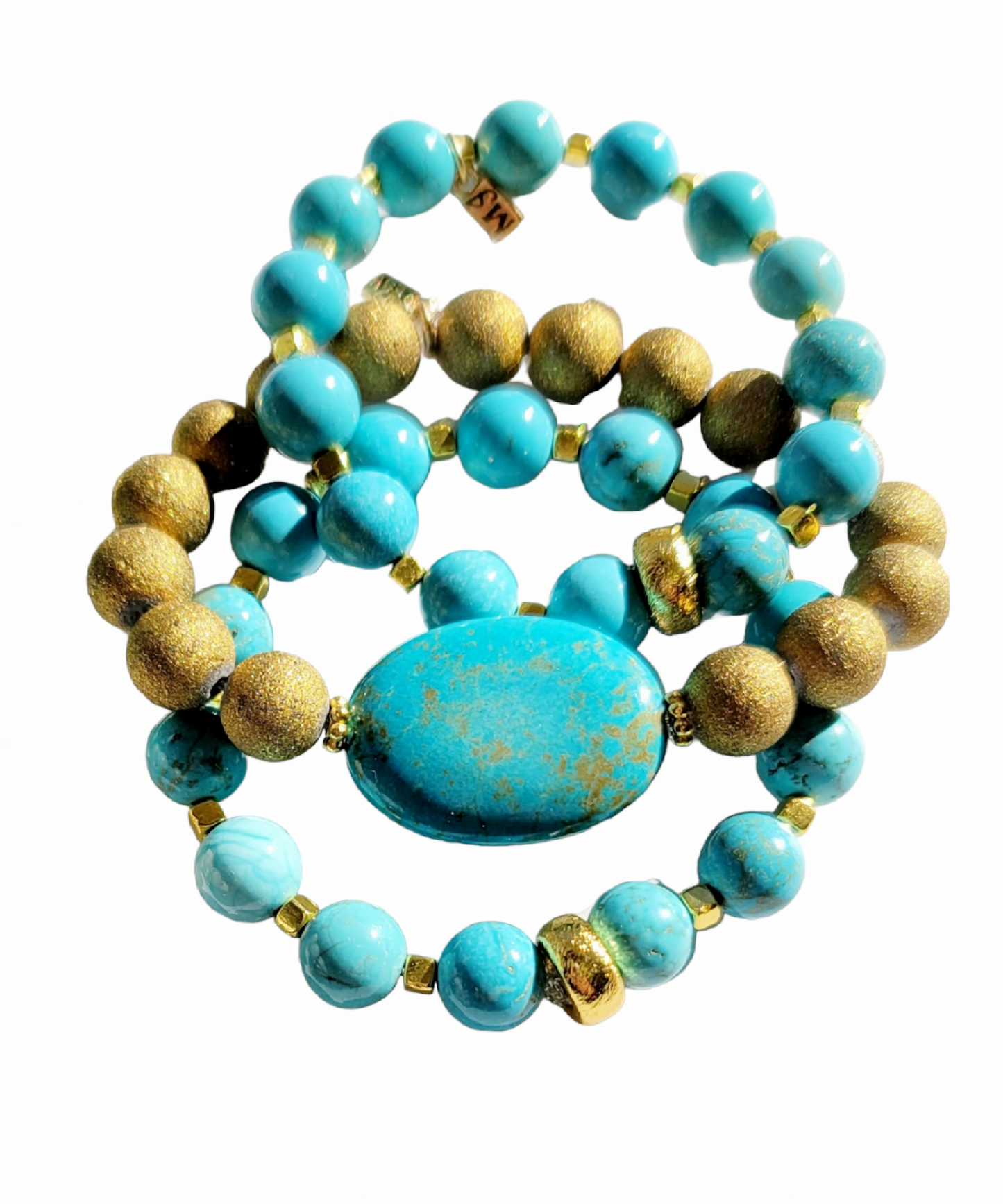 Rustic Turquoise Stack- Set of 3 - One Color / One Size - Jewelry & Accessories - Bracelets & Bangles - Charm Bracelets
