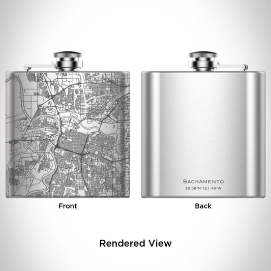 Sacramento - California Map Hip Flask - Drinkware