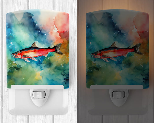 Salmon Ceramic Night Light - One Color / One Size - Home & Garden - Home Improvement - Lights & Lighting - Night Lights