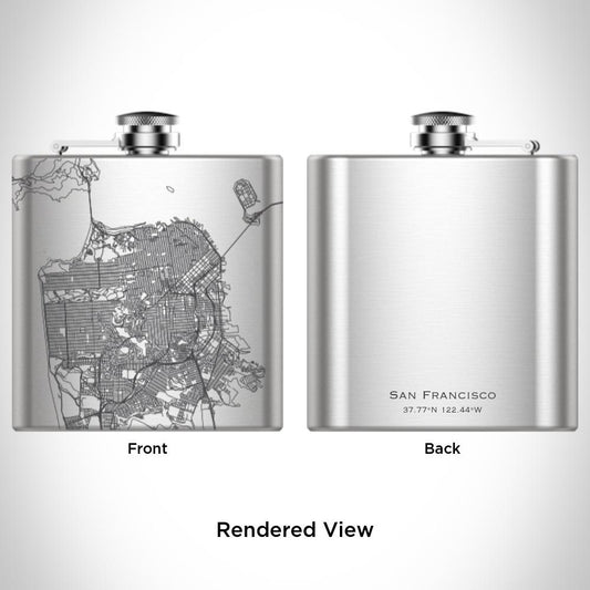 San Francisco - California Map Hip Flask - Drinkware