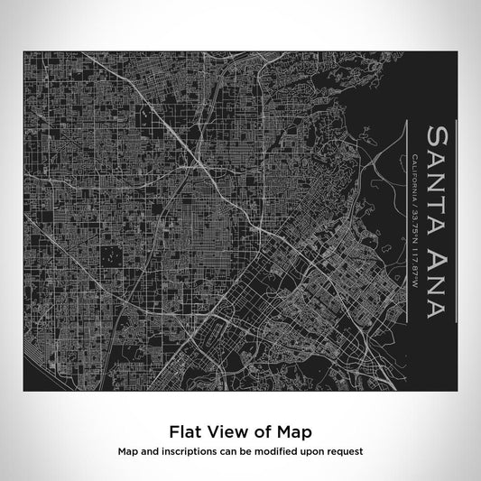 Santa Ana - California Map Bottle with Bamboo Top in Matte Black - Drinkware