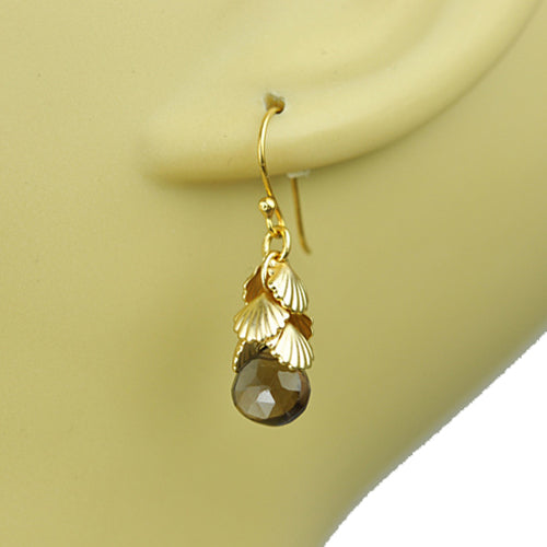Shell Cluster Smoky Topaz Earrings - One Color / One Size - Jewelry & Accessories - Earrings