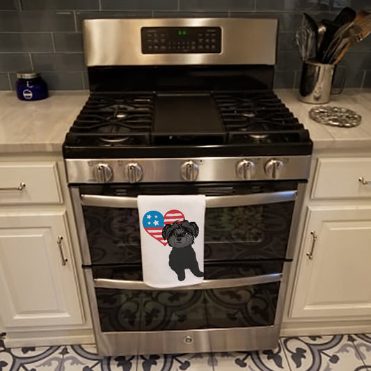 Shih-Tzu Black Patriotic Kitchen Towel Set of 2 - One Color / One Size - Home & Garden - Home Textile - Towels
