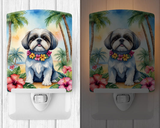 Shih Tzu Luau Ceramic Night Light - One Color / One Size - Home & Garden - Home Improvement - Lights & Lighting - Night