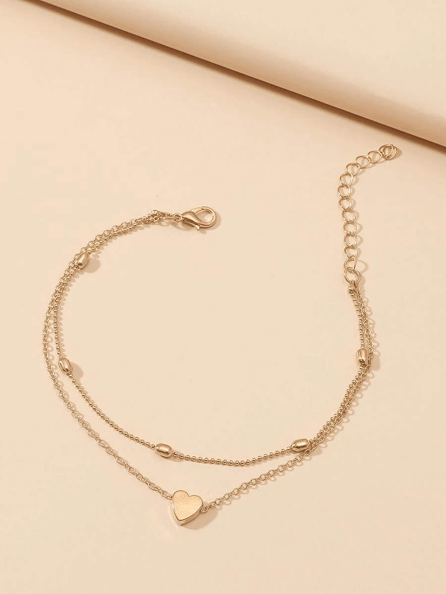 Simple Heart Anklet Ankle Bracelet - One Color / One Size - Jewelry & Accessories