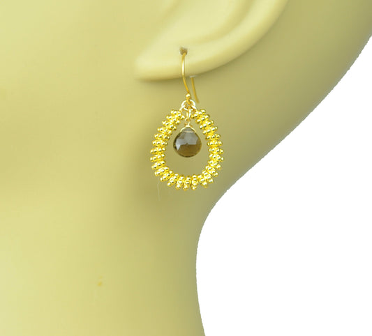 Smoky Drop Hoop Earrings - One Color / One Size - Jewelry & Accessories - Earrings