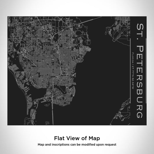 St. Petersburg - Florida Map Bottle with Bamboo Top in Matte Black - Drinkware