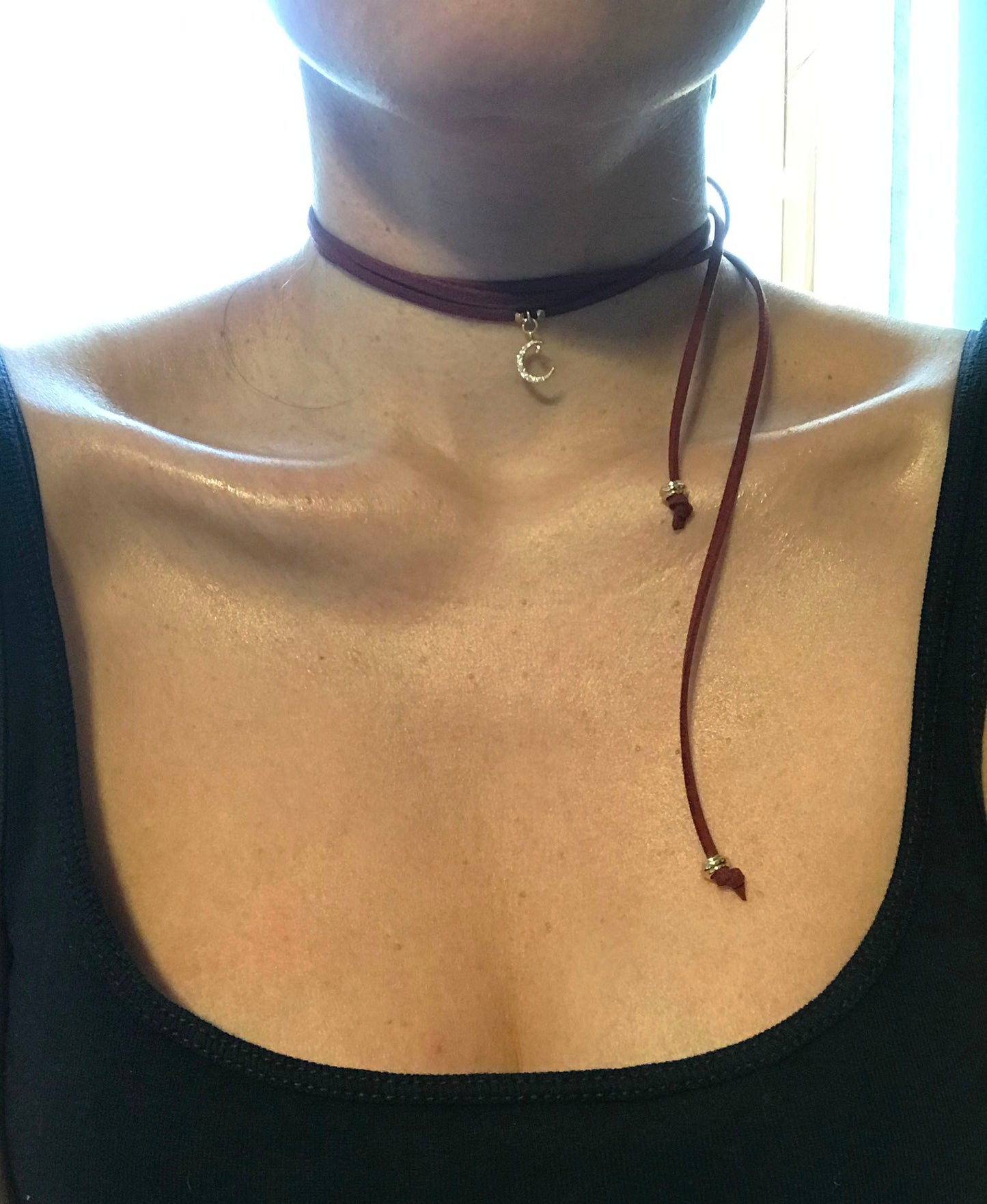 Starry Moon Burgundy Suede Wrap Bracelet - One Color / One Size - Jewelry & Accessories