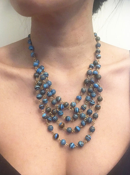 Stripe Turquoise Statement Necklace - One Color / One Size - Jewelry & Accessories - Necklaces & Pendants