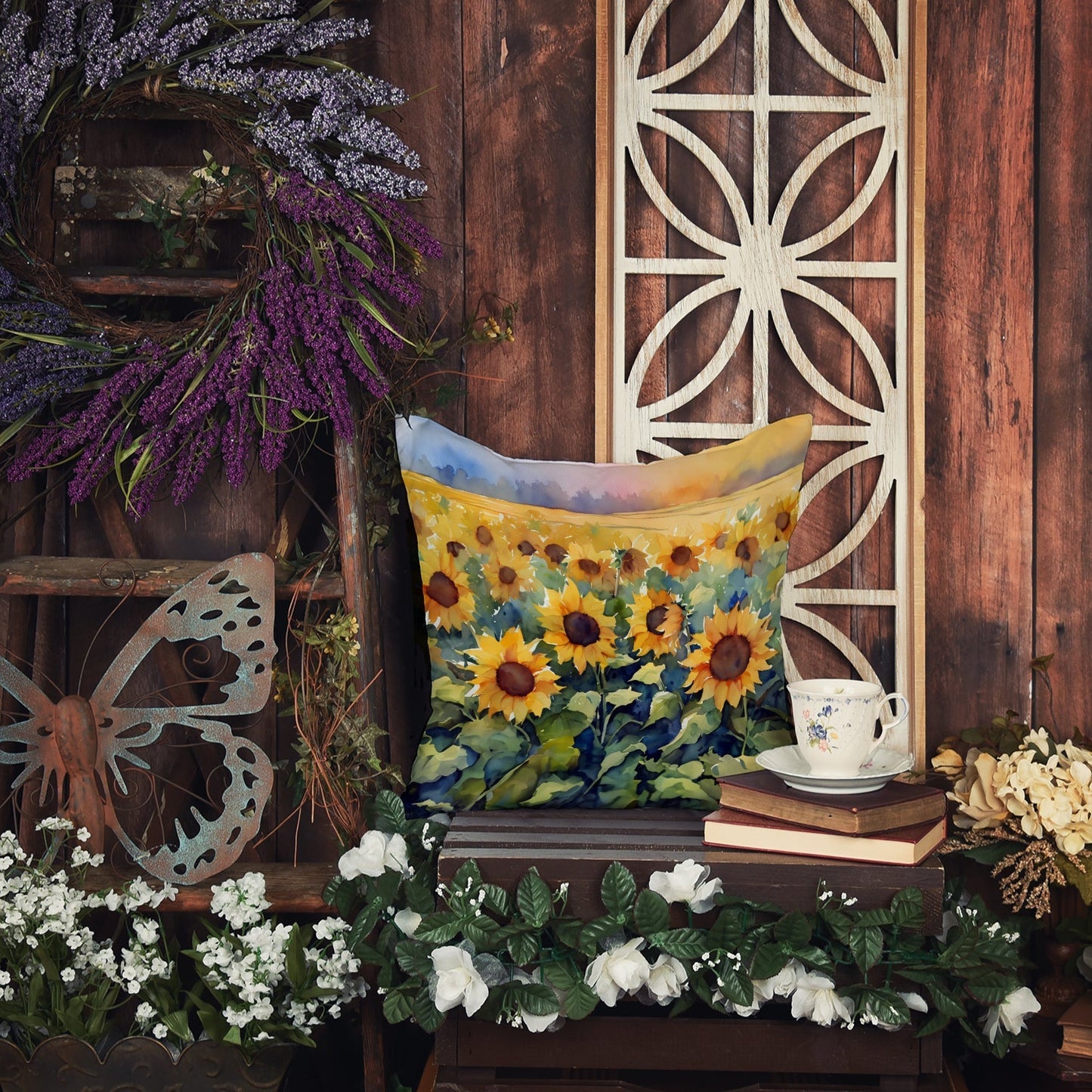 Sunflowers in Watercolor Throw Pillow - One Color / One Size - Home & Garden - Home Textile - Pillows