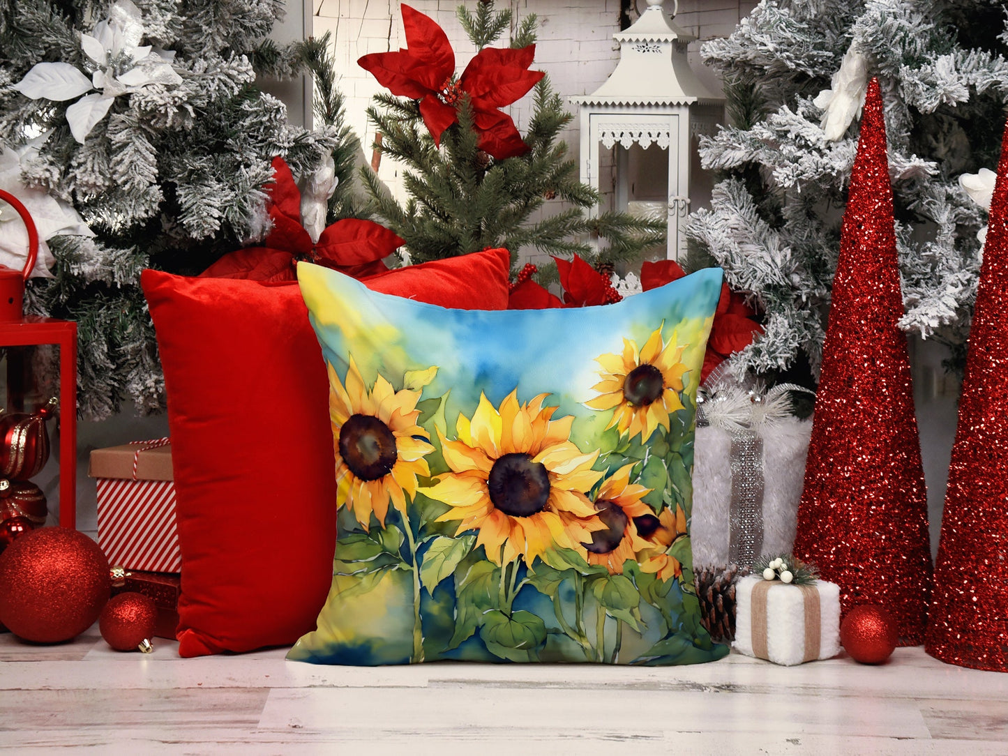 Sunflowers in Watercolor Throw Pillow - One Color / One Size - Home & Garden - Home Textile - Pillows