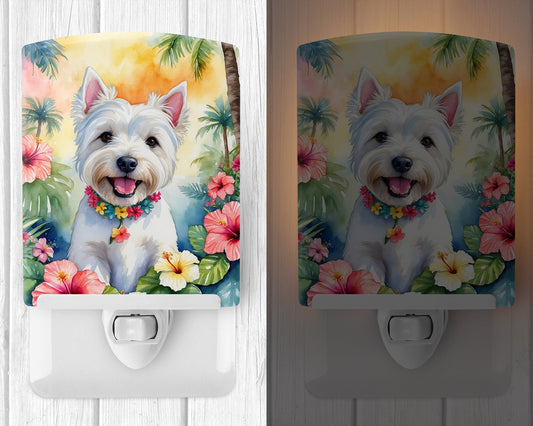 Westie Luau Ceramic Night Light - One Color / One Size - Home & Garden - Home Improvement - Lights & Lighting - Night