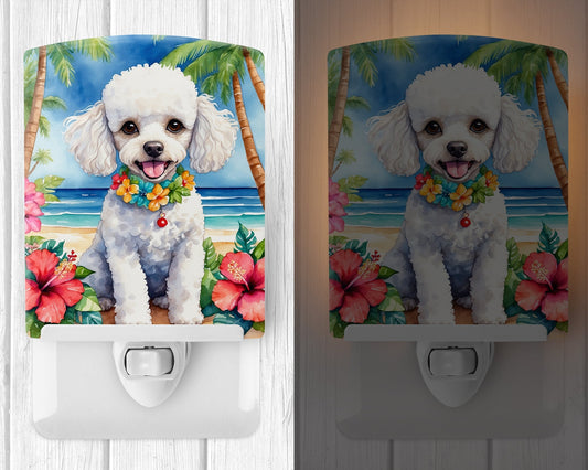 White Poodle Luau Ceramic Night Light - One Color / One Size - Home & Garden - Home Improvement - Lights & Lighting
