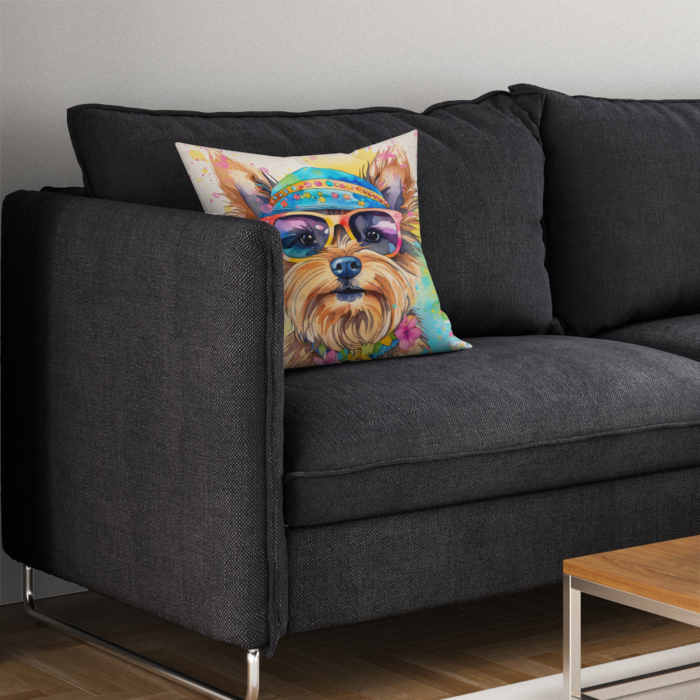 Yorkshire Terrier Hippie Dawg Throw Pillow - One Color / One Size - Home & Garden - Home Textile - Pillows
