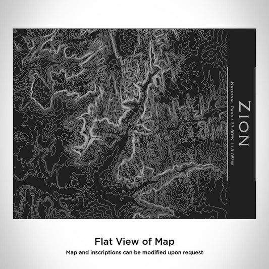 Zion National Park - Utah Map Bottle with Bamboo Top in Matte Black - Drinkware
