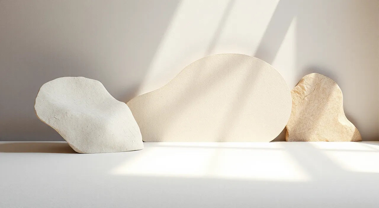 Neutral base with accent edges creates a unified set