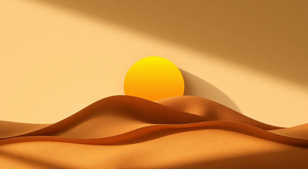 Sun icon over a simplified evening oil routine