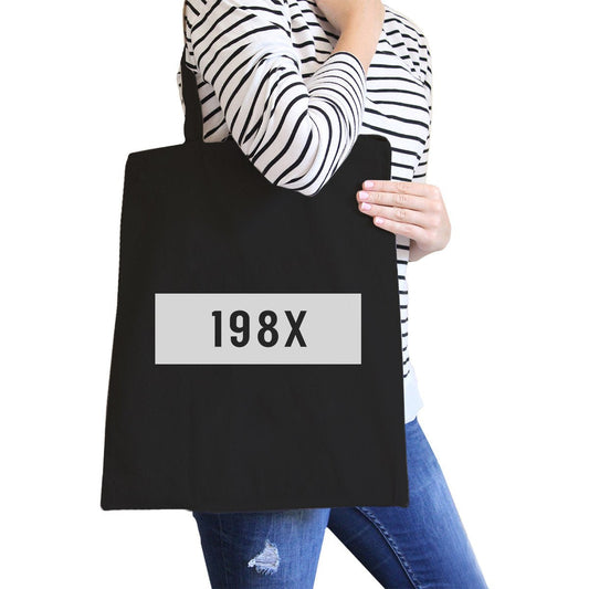 198X Black Canvas Tote Cute Portable Bag Gift Idea for Teachers - One Color / One Size - Bags & Luggage - Women’s Bags