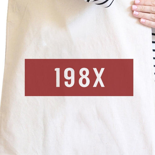 198X Natural Canvas Tote Bag Trendy Shoulder Bag Eco-Friendly - One Color / One Size - Bags & Luggage - Women’s Bags