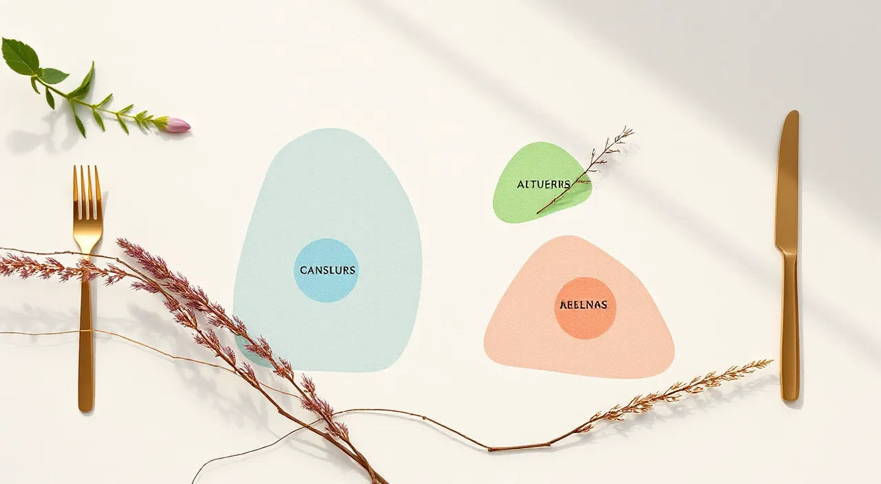 Table layout map showing theme colors and serving zones