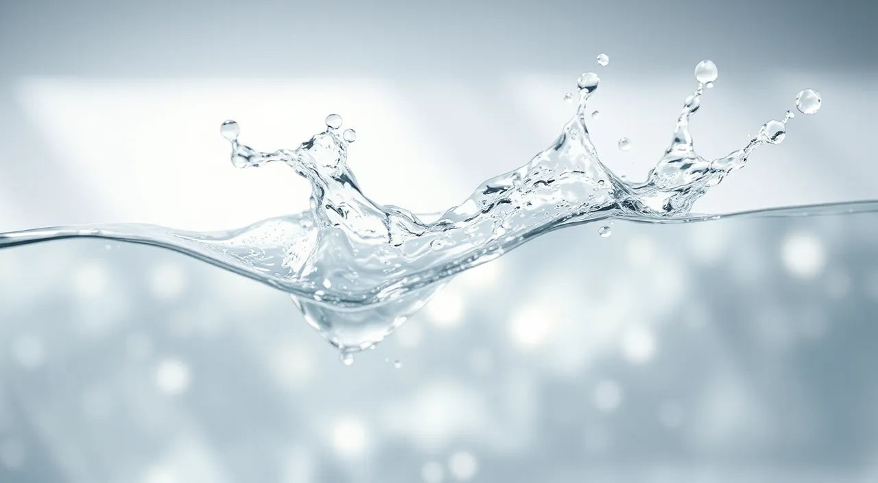 Cooling water splash, gentle skin icons, thin gel layers