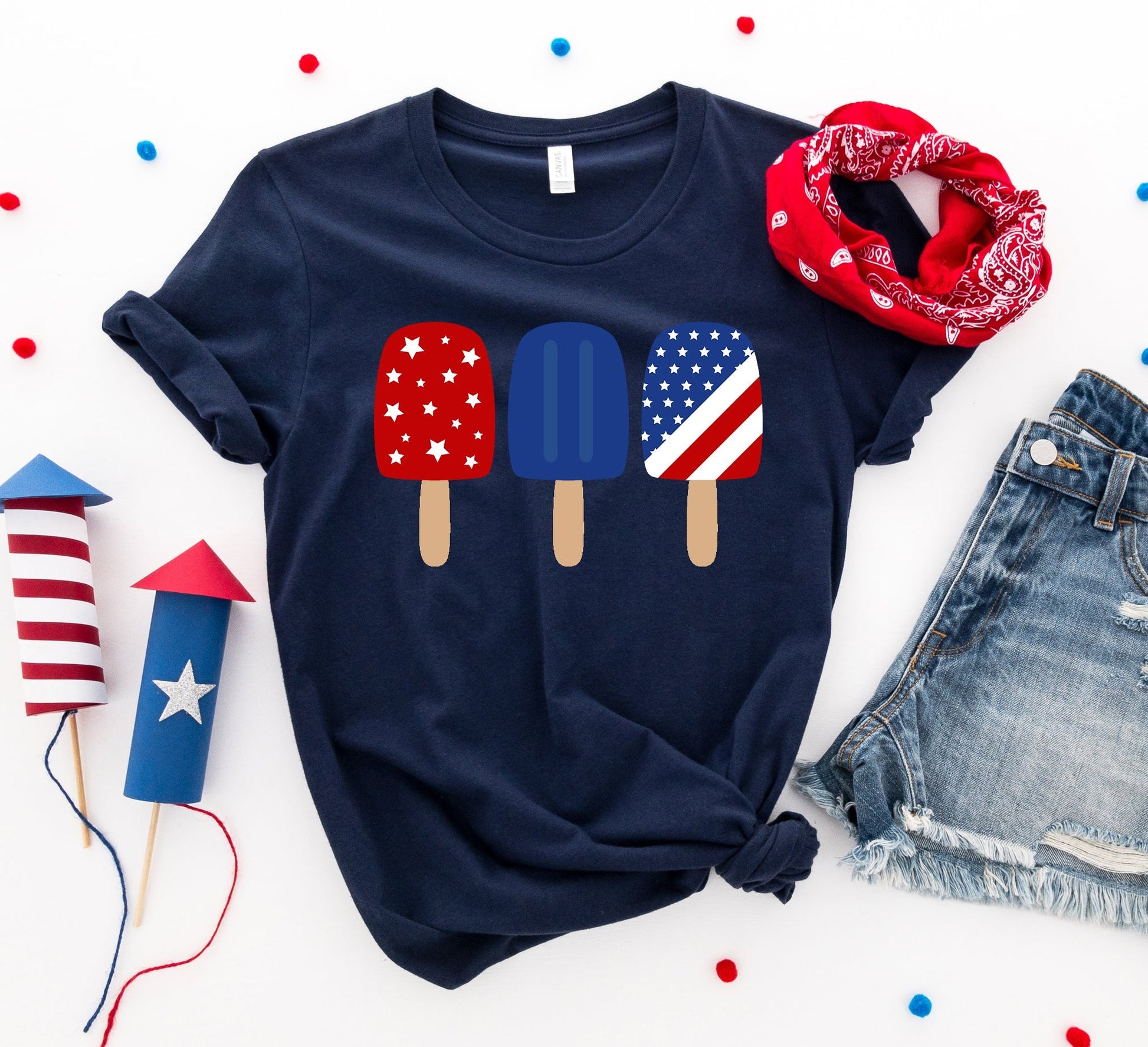 4th of July Popsicles T-Shirt - Women’s Fashion - Women’s Clothing - Tops & Tees - T-Shirts