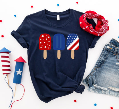 4th of July Popsicles T-Shirt - Women’s Fashion - Women’s Clothing - Tops & Tees - T-Shirts