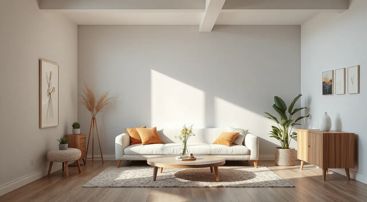 Conceptual room layout with color blocks and storage icons