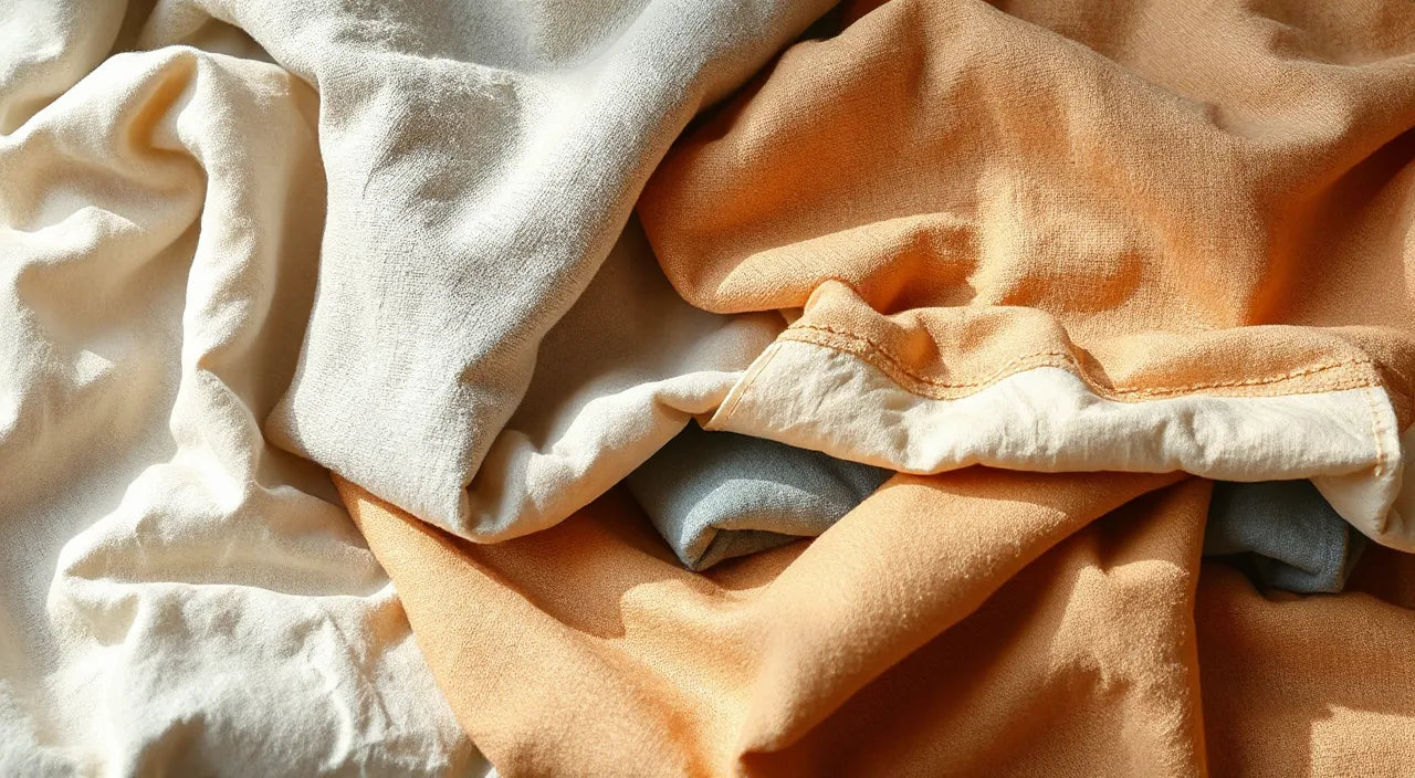Layered fabrics, mixed textures, balanced color blocks