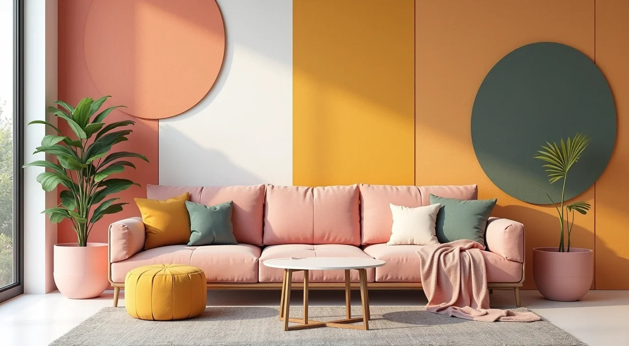 Layered textures, balanced patterns, and coordinated colors creating cohesive interior compositions
